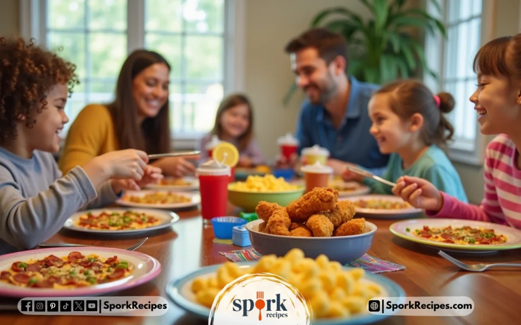 Kidspot recipes dinner spread on a family table